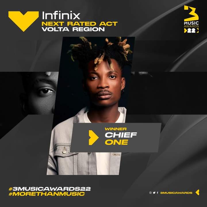 3 Music Awards: Chief One Wins Infinix Next Rated Act Volta Region