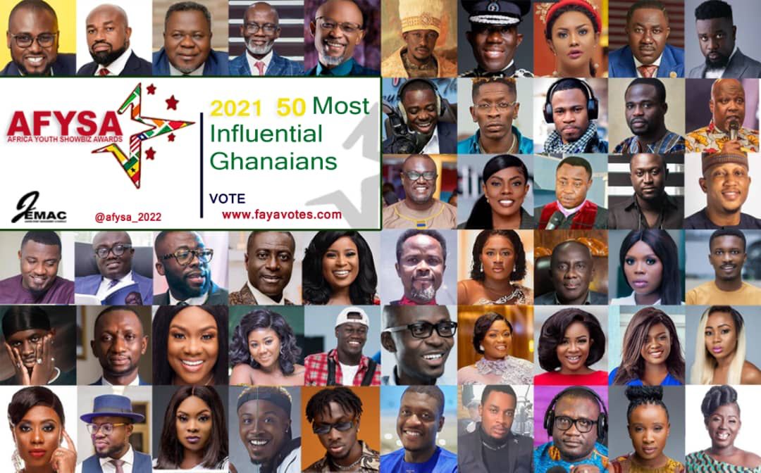 Africa Youth Showbiz Awards Releases Lists of 2021’ 50 Most Influential Ghanaians