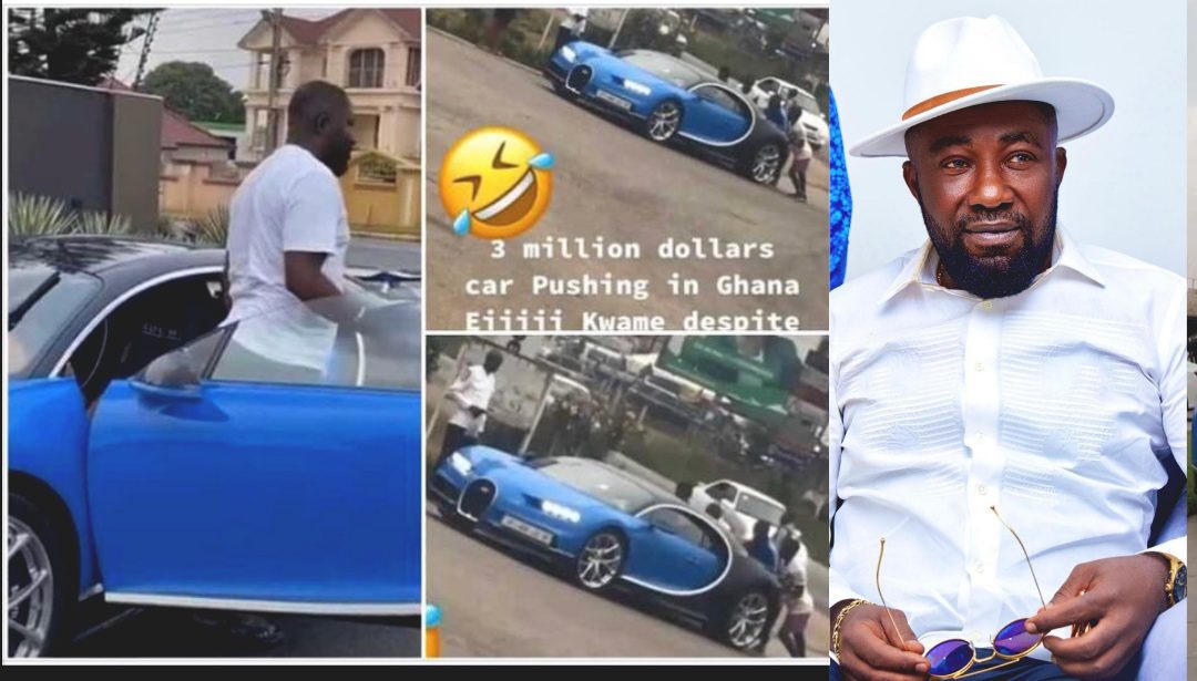 WATCH: Despite’s 3 Million Dollars Bugatti Chiron breaks down in the middle of the road as boys boys push it