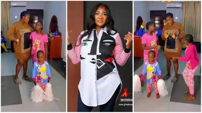 Mercy Johnson’s Kids Drag Her, Demand For Baby Brother For Her Son