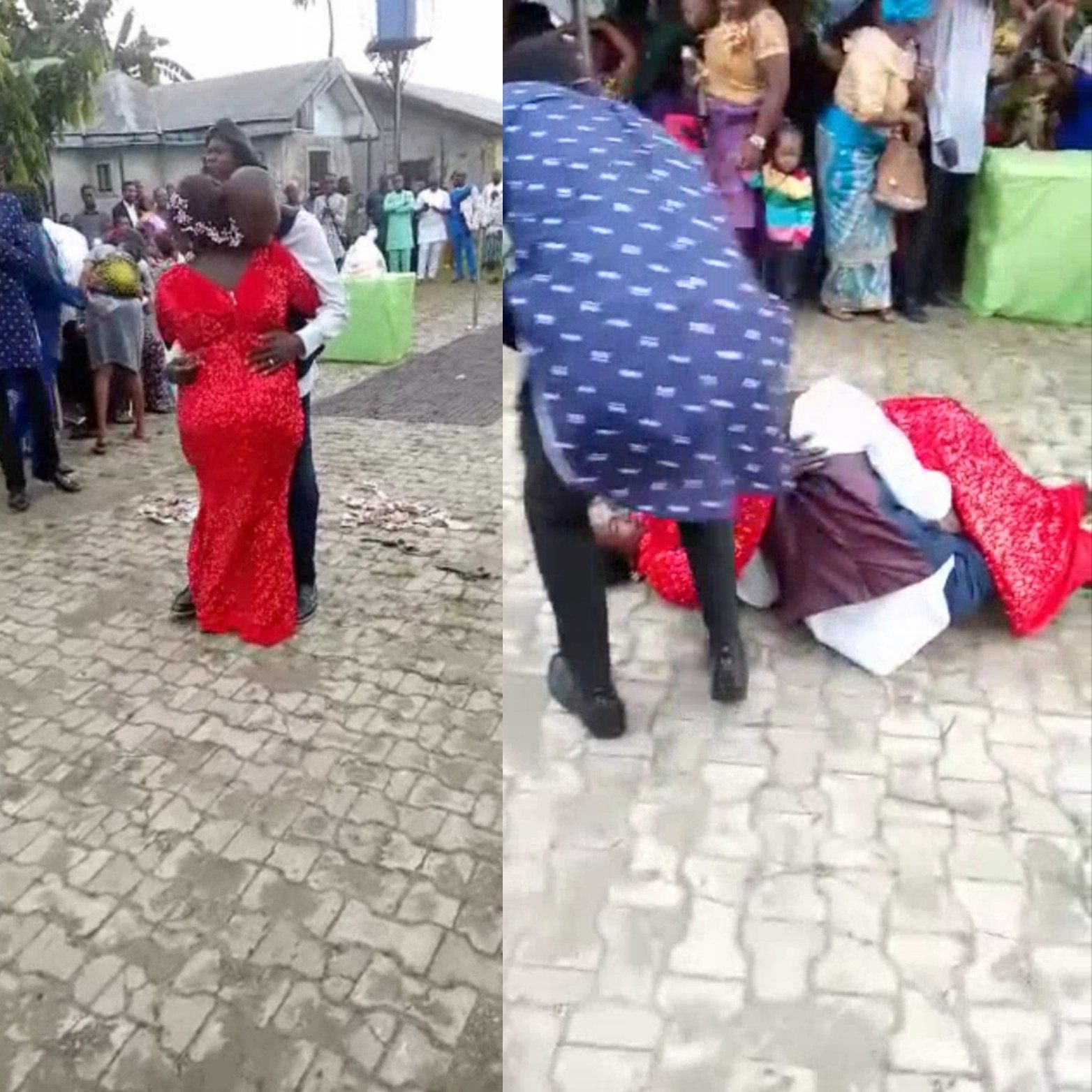 Groom Falls While Trying To Lift Curvy Bride