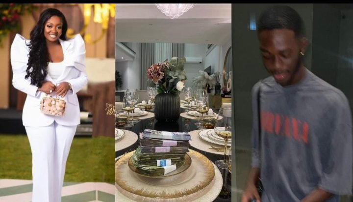 Fans Reacts Massively As Video Of Jackie Appiah’s son flaunting cash Surface Online