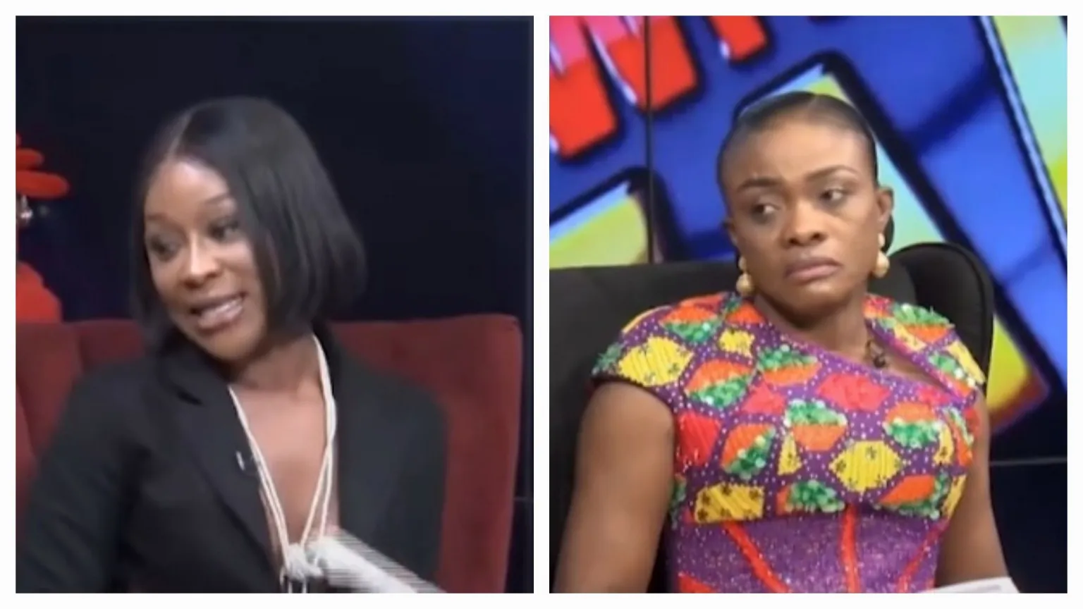 The Awkward Look Diana Asamoah Gave To Efia Odo When Singing Her New Song On UTV (Video)