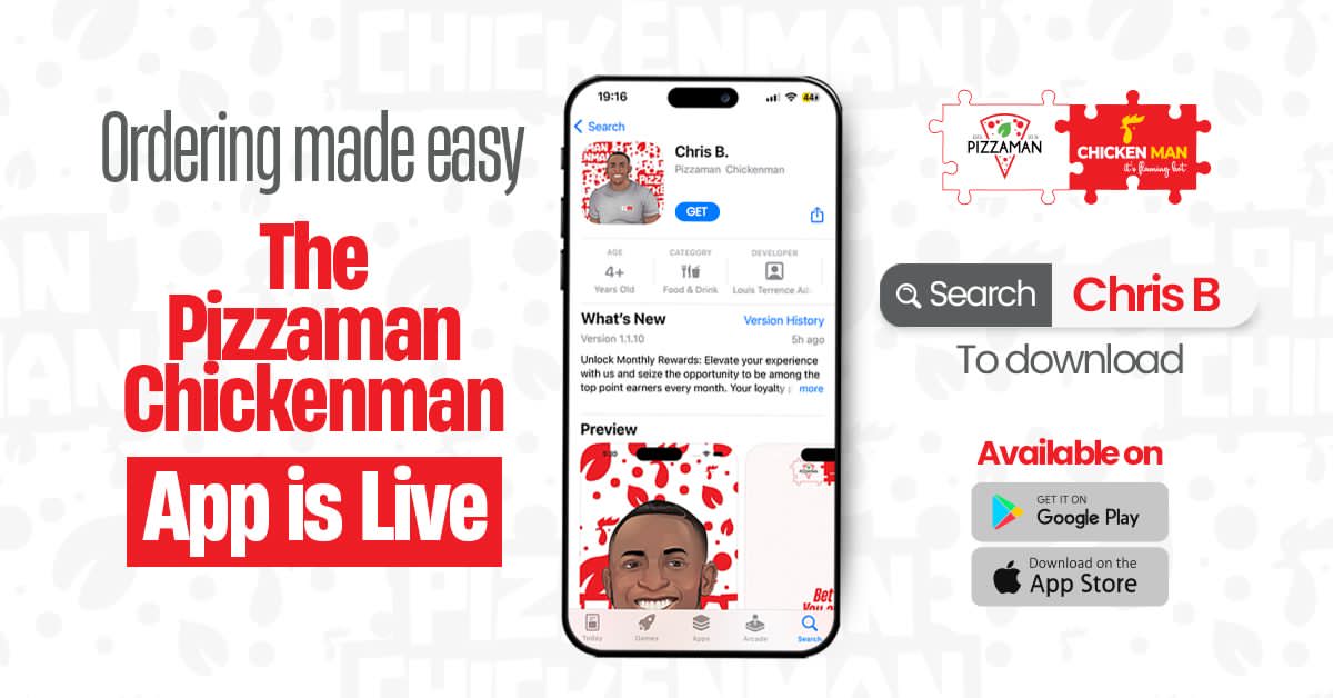Pizzaman-Chickenman Launches 'CHRIS B' App<br>