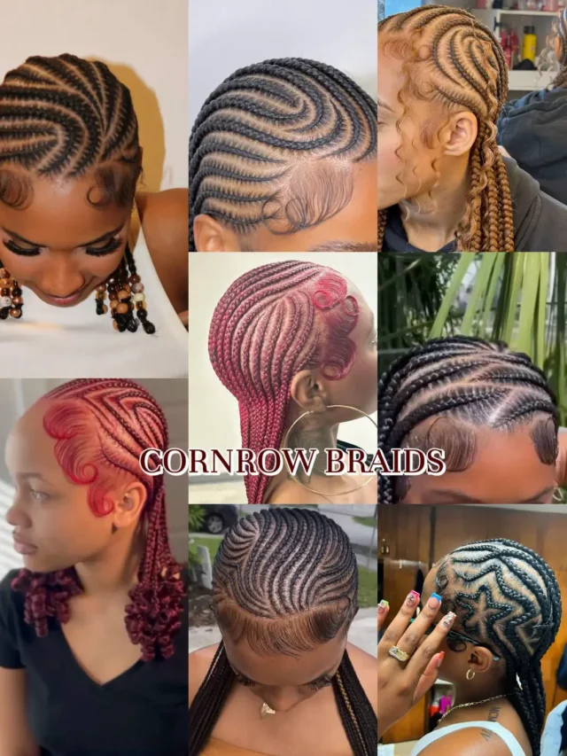 Cornrow hairstyle for natural hair