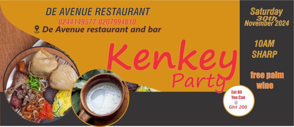 De Avenue Restaurant and Bar Hosts Kenkey Party on November 30th in Spintex